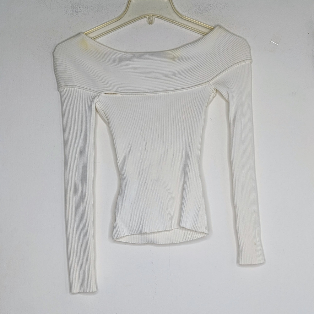 Self-Portrait Ribbed Knit Crossover Top - Picture 5 of 6